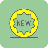 New Tag Filled Yellow Icon vector