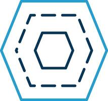 Nut Line Blue Two Color Icon vector