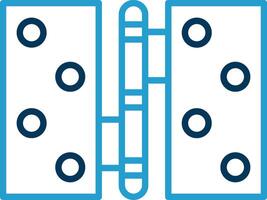 Hinge Line Blue Two Color Icon vector