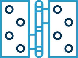 Hinge Line Blue Two Color Icon vector