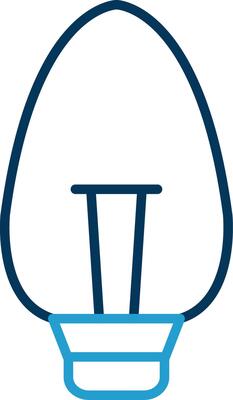 Candle Light Line Blue Two Color Icon
