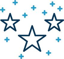 Stars Line Blue Two Color Icon vector