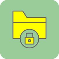 Data Security Filled Yellow Icon vector