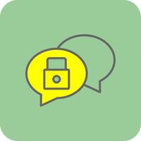 Chat Security Filled Yellow Icon vector