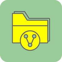 Folder Share Filled Yellow Icon vector