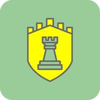 Security Castle Strategies Filled Yellow Icon vector