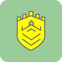 seguridad castillo tecnología lleno amarillo icono vector