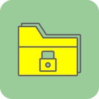 Folder Security Filled Yellow Icon vector