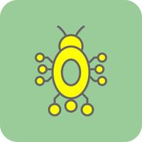 Digital Bug Filled Yellow Icon vector