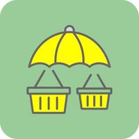 Commercial Insurance Filled Yellow Icon vector