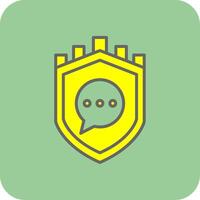 Security Castle Massage Filled Yellow Icon vector