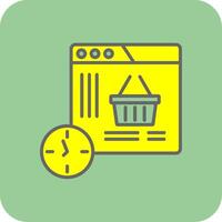 Shopping Time Filled Yellow Icon vector