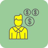 Sales Manager Filled Yellow Icon vector