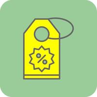 Discount Coupen Filled Yellow Icon vector