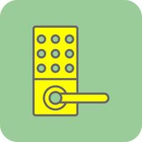 Lock Digital Filled Yellow Icon vector