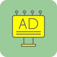 Banner Ads Filled Yellow Icon vector