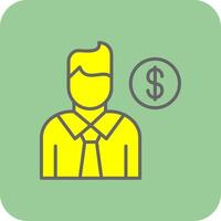 Sales Representative Filled Yellow Icon vector