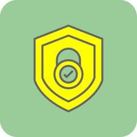 Security Check Filled Yellow Icon vector