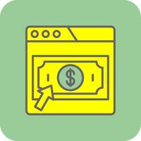 Pay Per click Filled Yellow Icon vector