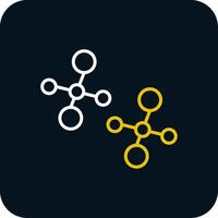 Molecules Line Yellow White Icon vector