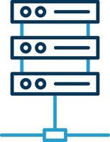 Server Line Blue Two Color Icon vector