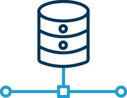 Database Line Blue Two Color Icon vector