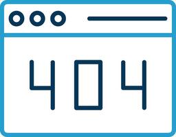 Error 404 Line Blue Two Color Icon vector