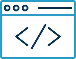 Coding Line Blue Two Color Icon vector