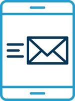 Email Line Blue Two Color Icon vector