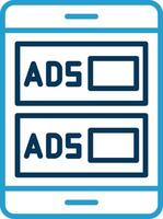 Ads Campaign Line Blue Two Color Icon vector