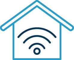 Smart Home Line Blue Two Color Icon vector