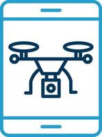 Drone Line Blue Two Color Icon vector