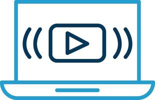 Streaming Line Blue Two Color Icon vector