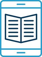 Ebook Line Blue Two Color Icon vector