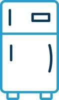 Refrigerator Line Blue Two Color Icon vector