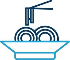 Pasta Line Blue Two Color Icon vector