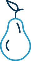 Pear Line Blue Two Color Icon vector