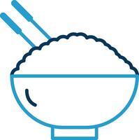 Chinese Food Line Blue Two Color Icon vector
