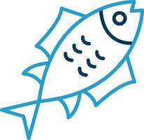 Tuna Line Blue Two Color Icon vector