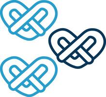 Pretzel Line Blue Two Color Icon vector