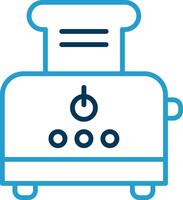 Toaster Line Blue Two Color Icon vector