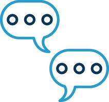 Chat Line Blue Two Color Icon vector