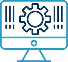 Monitor Line Blue Two Color Icon vector