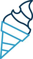 Ice Cream Line Blue Two Color Icon vector
