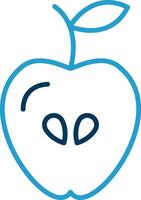 Apple Line Blue Two Color Icon vector