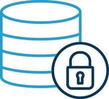 secure Database Line Blue Two Color Icon vector