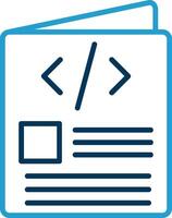 Script Line Blue Two Color Icon vector