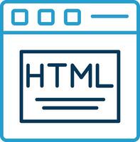 Html Line Blue Two Color Icon vector