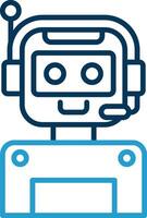 Robot Line Blue Two Color Icon vector