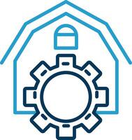 Farm Line Blue Two Color Icon vector